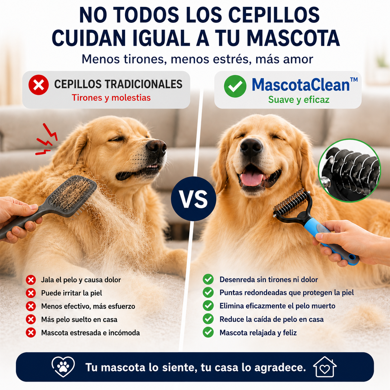 MascotaClean™ | Cepillo Deslanador para Perros y Gatos