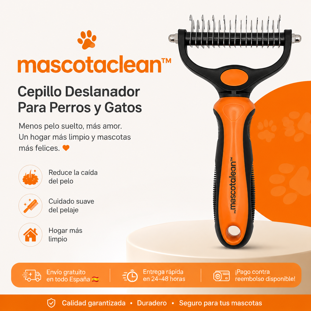MascotaClean™ | Cepillo Deslanador para Perros y Gatos